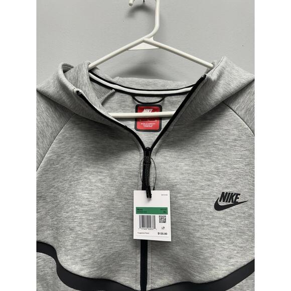 Nike Men's Gray Full-Zip Hoodie with Hood - Picture 3 of 7